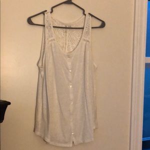 Cato cream colored lacy tank top